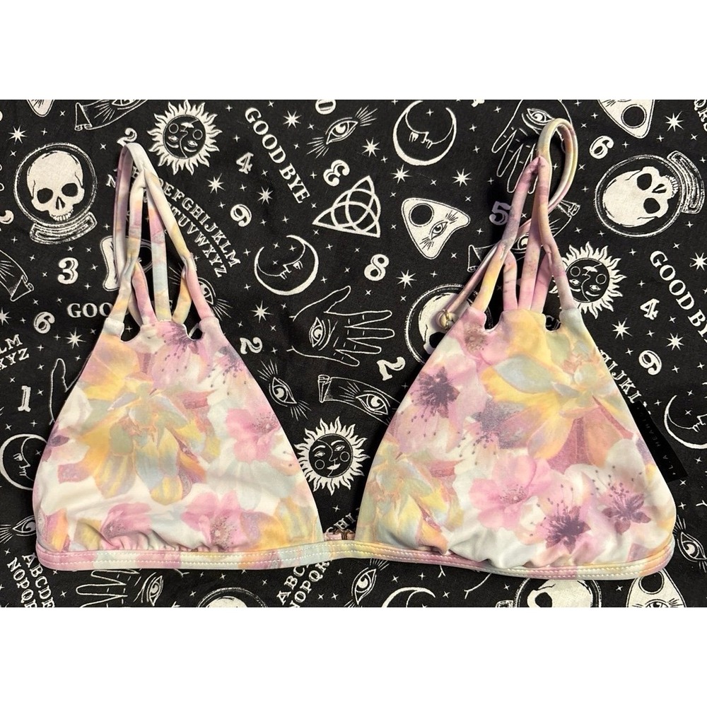 LA Hearts Women's Watercolor Floral Bikini Swimwear‎ Top, XS